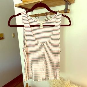 Ribbed Button Up Tank